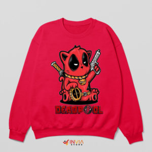 Marvel Universe Cat Deadpool 3 Red Sweatshirt
