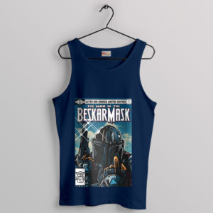 Master the Galaxy Mandalorian Mask Navy Tank Top