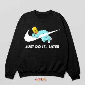 Meme Homer Sleeps in Nike Black Sweatshirt