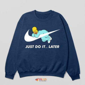 Meme Homer Sleeps in Nike Navy Sweatshirt