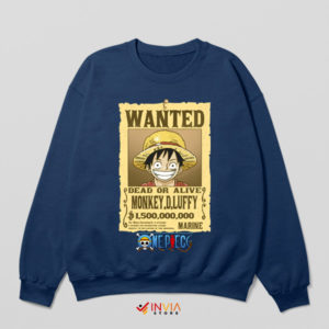 New World Luffy Gear 5 Wanted Navy Sweatshirt