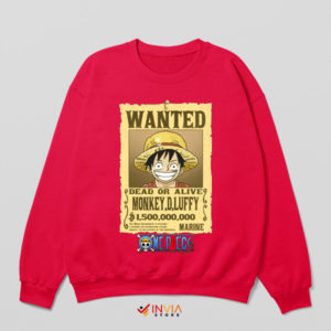 New World Luffy Gear 5 Wanted Red Sweatshirt