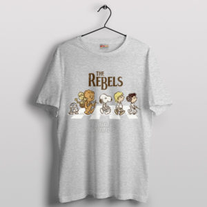 Peanuts Cartoon Star Wars Rebels Sport Grey T-Shirt