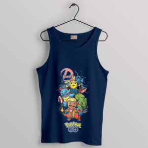 Pokemon Shield Avengers Characters Navy Tank Top