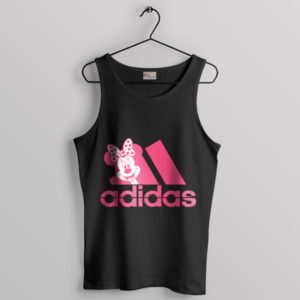 Pop Art Cartoon Minnie Mouse Adidas Black Tank Top