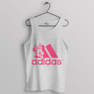 Pop Art Cartoon Minnie Mouse Adidas Sport Grey Tank Top
