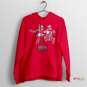 Pulp Fiction Moment Boba Fett Din Djarin Red Hoodie