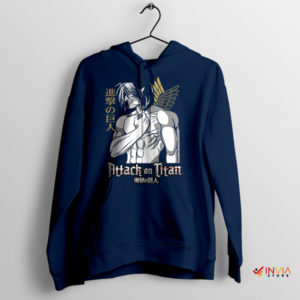 Season 4 Eren Yeager AOT Graphic Navy Hoodie