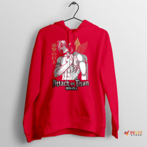 Season 4 Eren Yeager AOT Graphic Red Hoodie