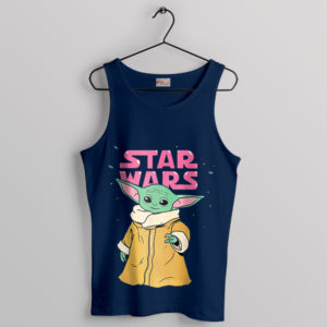 Star Wars Grogu Cute Mandalorian 3 Navy Tank Top