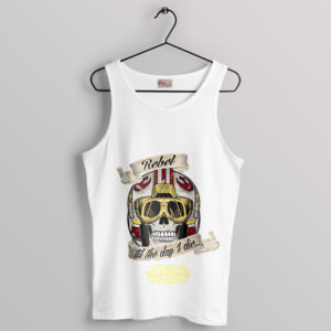 Star Wars Helmet Saga of Rebel White Tank Top
