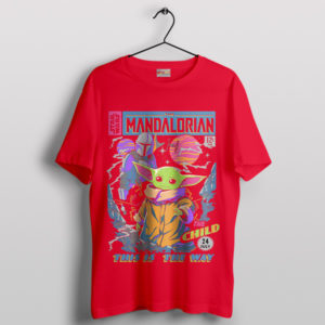 Step Back in Time Retro The Mandalorian Red T-Shirt