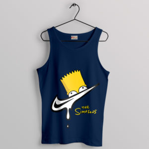 Street Art Swoosh Nike Bart Cartoon Navy Tank Top