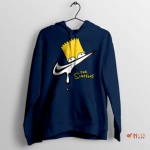 Streetwear Swoosh Nike Bart Cartoon Navy Hoodie