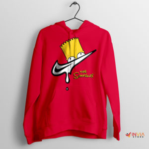 Streetwear Swoosh Nike Bart Cartoon Red Hoodie