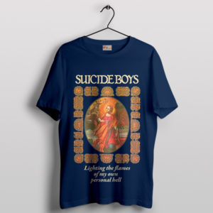 Suicideboys Lighting the Flames Cover Art Navy T-Shirt