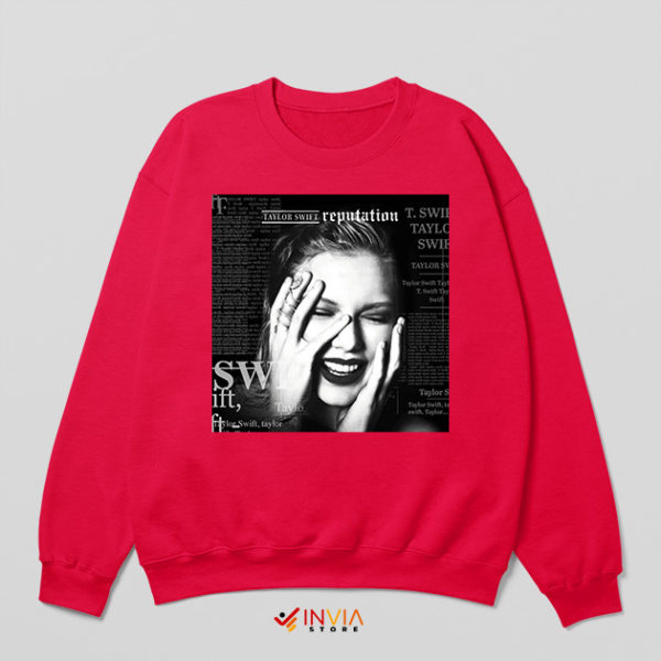 Swift Bad Reputation Lyrics Merch Red Sweatshirt