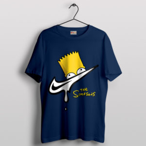 Swooshed-Up Nike Bart Cartoon Navy T-Shirt
