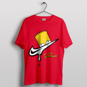 Swooshed-Up Nike Bart Cartoon Red T-Shirt