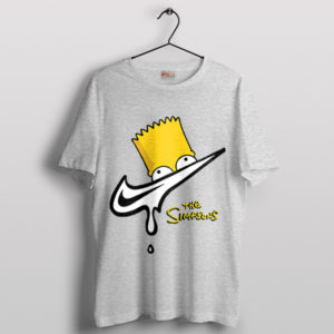 Swooshed-Up Nike Bart Cartoon Sport Grey T-Shirt