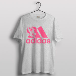 Unique Cartoon Minnie Mouse Retro Adidas Sport Grey T-Shirt