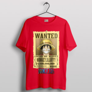 Wanted Snakeman Luffy Straw Hat Red T-Shirt