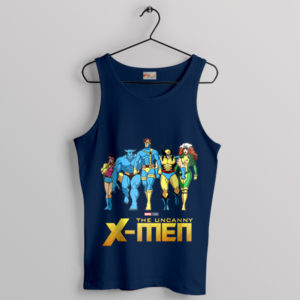 X-Men Comic Characters Origin Navy Tank Top