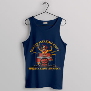 Animal's Drums Make Me Happy Navy Tank Top
