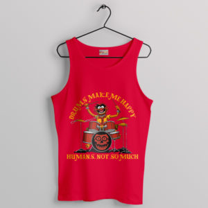 Animal's Drums Make Me Happy Red Tank Top