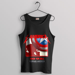 Avengers Captain America Kill 'Em All Black Tank Top
