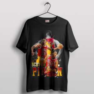 Court Commander Pippen 33 Basketball Black T-Shirt