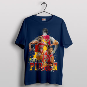 Court Commander Pippen 33 Basketball Navy T-Shirt