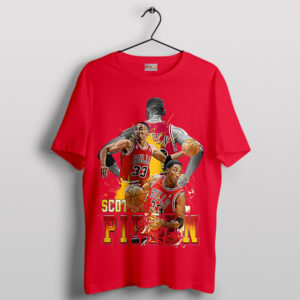 Court Commander Pippen 33 Basketball Red T-Shirt