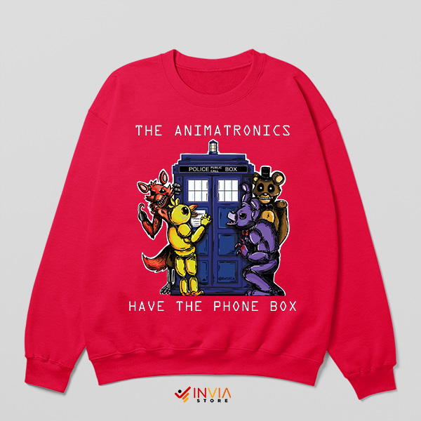 Dr Who Wonderland Animatronics Tardis Red Sweatshirt