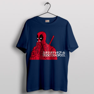 Ghibli Meets Merc Deadpool's Meme Navy T-Shirt
