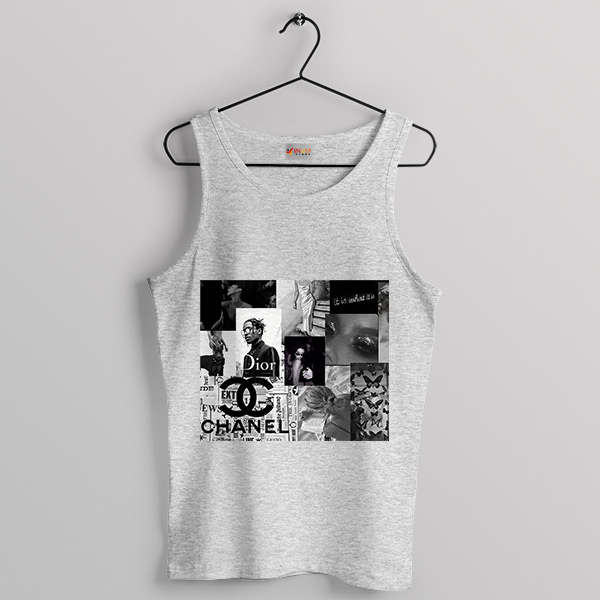 Gritty Glam Collage Travis Scott Fashion Sport Grey Tank Top