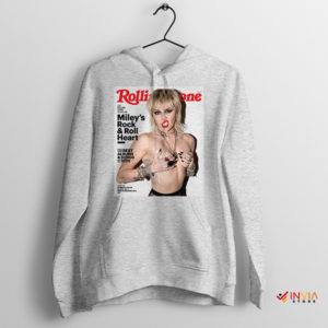 Iconic Pop Star Miley Cyrus Rolling Stone Sport Grey Hoodie