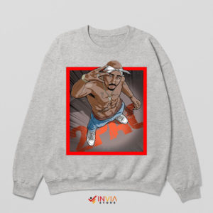 Iconic Westside Visions 2Pac Sport Grey Sweatshirt