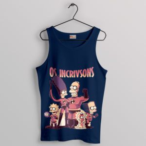 Meme Family Simpsons Incredibles Navy Tank Top