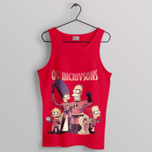 Meme Family Simpsons Incredibles Red Tank Top