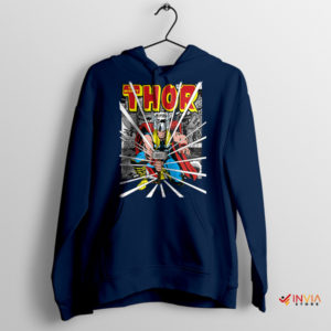Mjolnir Marvels Thor's Vintage Hammer Navy Hoodie