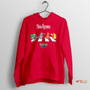 Pokemon Crossing Starters' Abbey Road Trek Red Hoodie