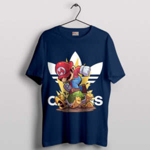 Retro Gaming Style Mario Bros Game Navy T-Shirt