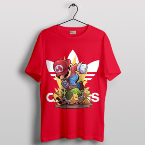 Retro Gaming Style Mario Bros Game Red T-Shirt