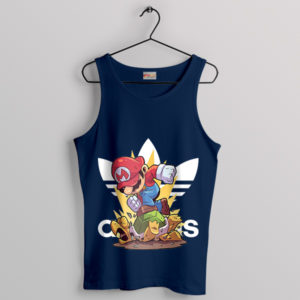 Retro Runners Mario Bros Action Navy Tank Top