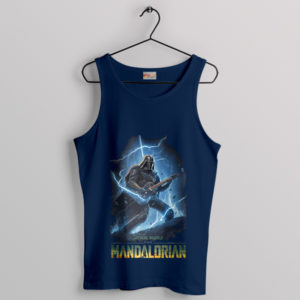 Ride the Force Lightning Mandalorian Navy Tank Top