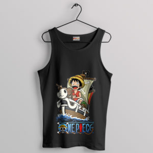 Sailing Legends Luffy's Merry Boat Black Tank Top
