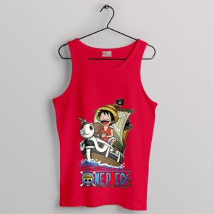 Sailing Legends Luffy's Merry Boat Red Tank Top