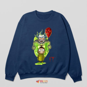 Scream Pennywise It and Rick Morty Navy Sweatshirt