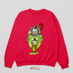 Scream Pennywise It and Rick Morty Red Sweatshirt